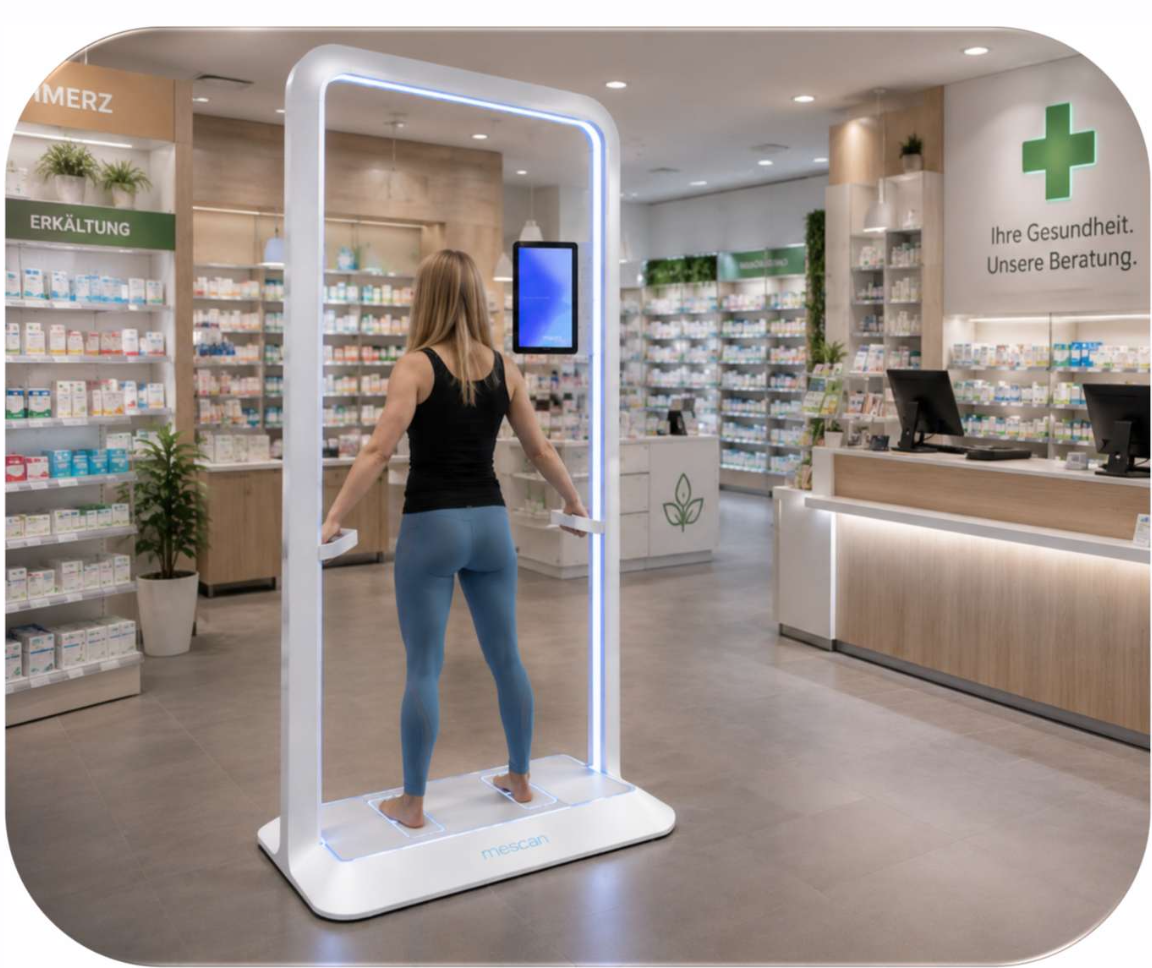 mescan Gesundheits-Check in einer modernen Apotheke